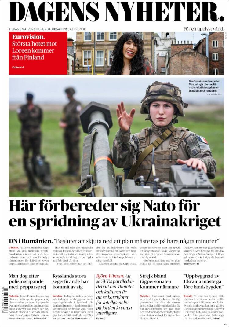 Portada de Dagens Nyheter (Suecia)