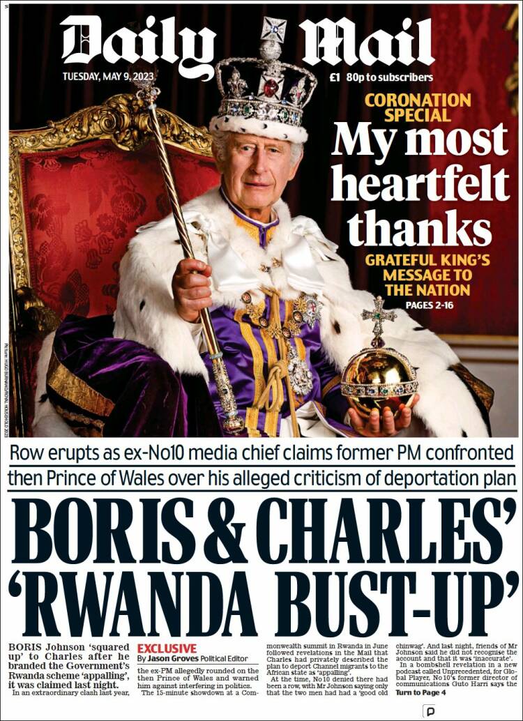 Portada de Daily Mail (Reino Unido)