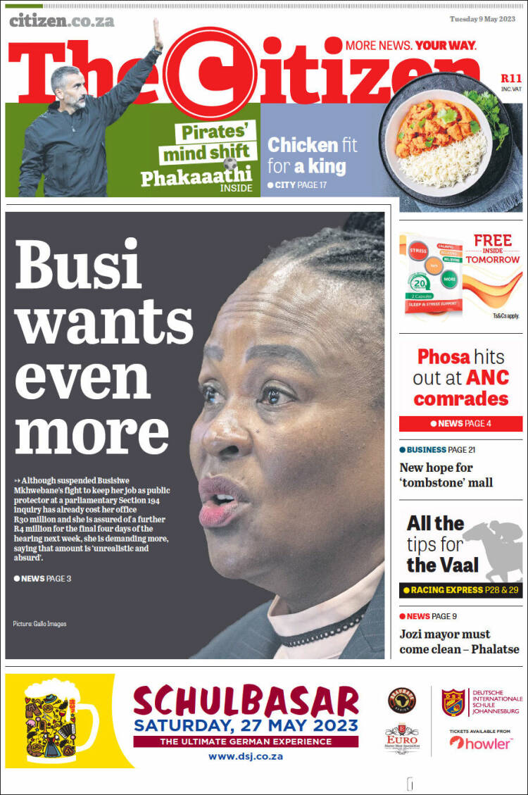 Portada de The Citizen (Sud&aacute;frica)