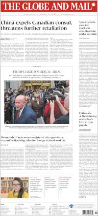 Portada de The Globe and Mail (Canadá)