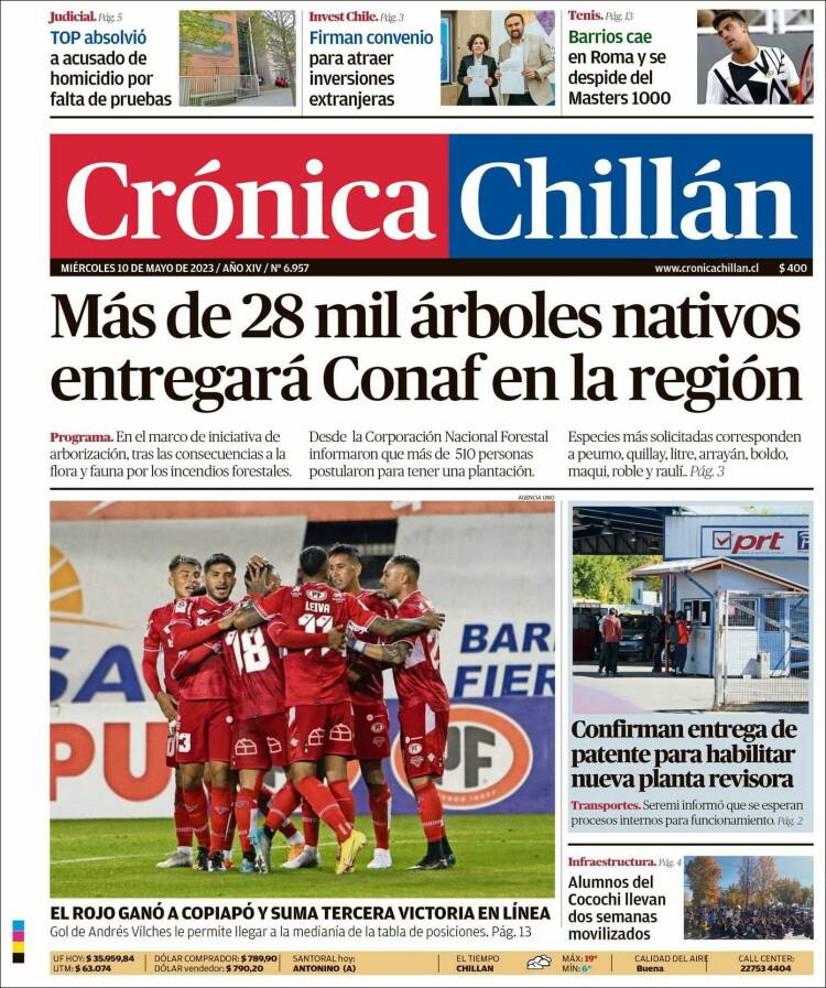 Portada de Crónica Chillán (Chile)