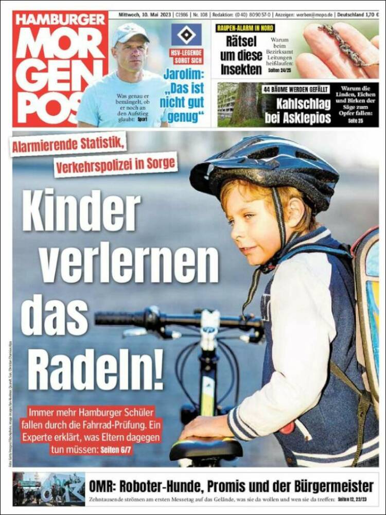 Portada de Hamburger Morgenpost  (Alemania)