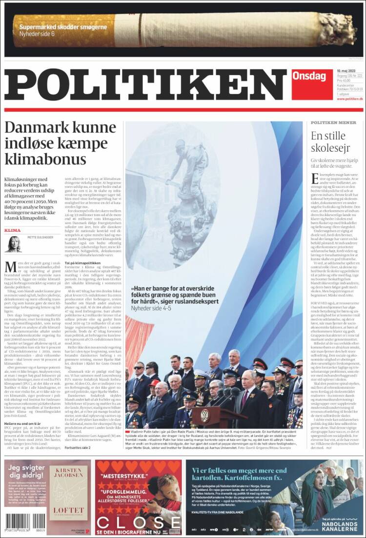 Portada de Politiken (Dinamarca)