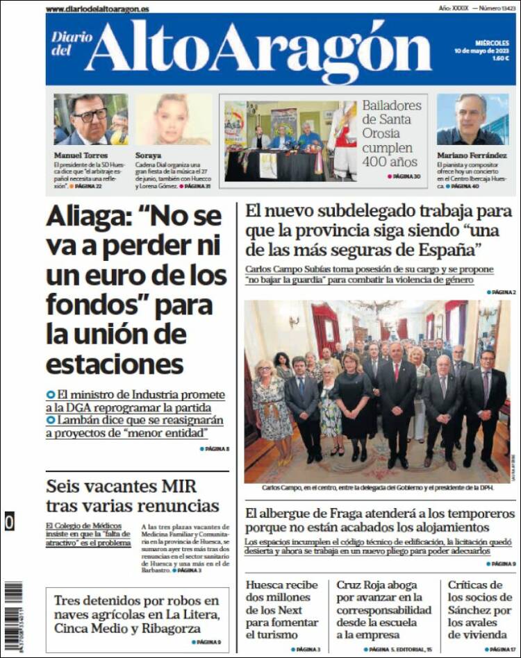 Portada de Diario del AltoAragón (España)