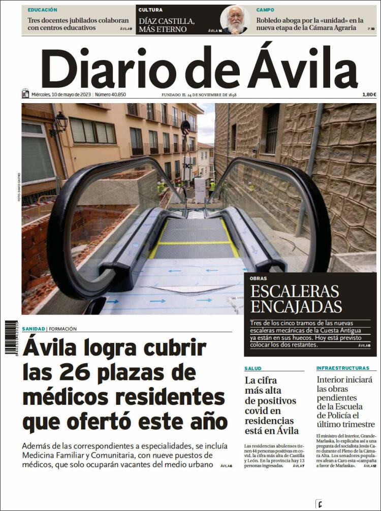 Portada de Diario de Ávila (España)