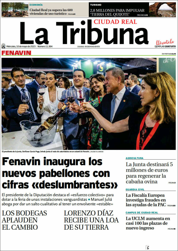 Portada de La Tribuna de Ciudad Real (España)