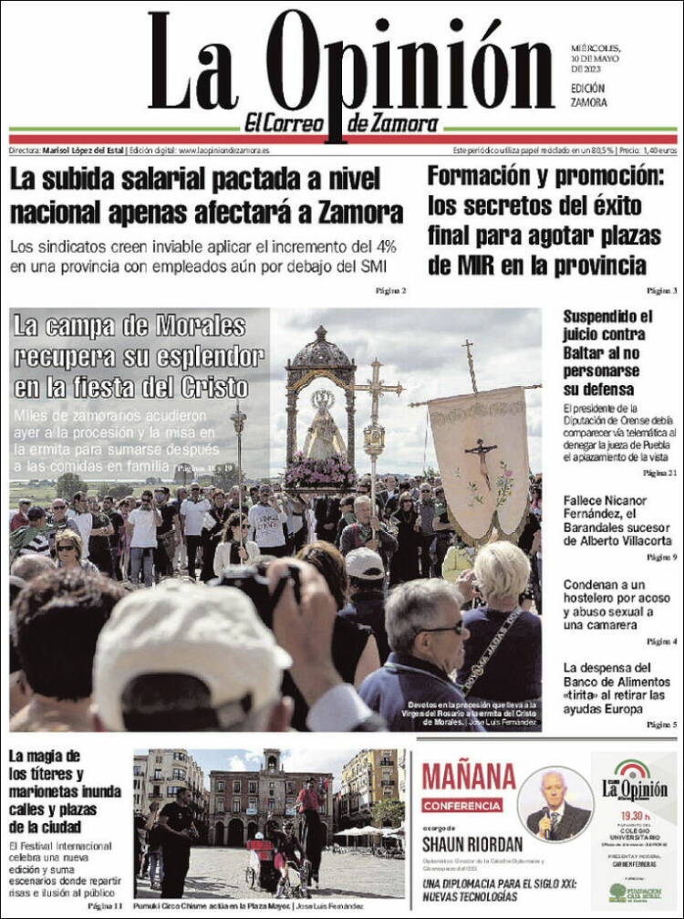 Portada de La Opinión - El Correo de Zamora (España)