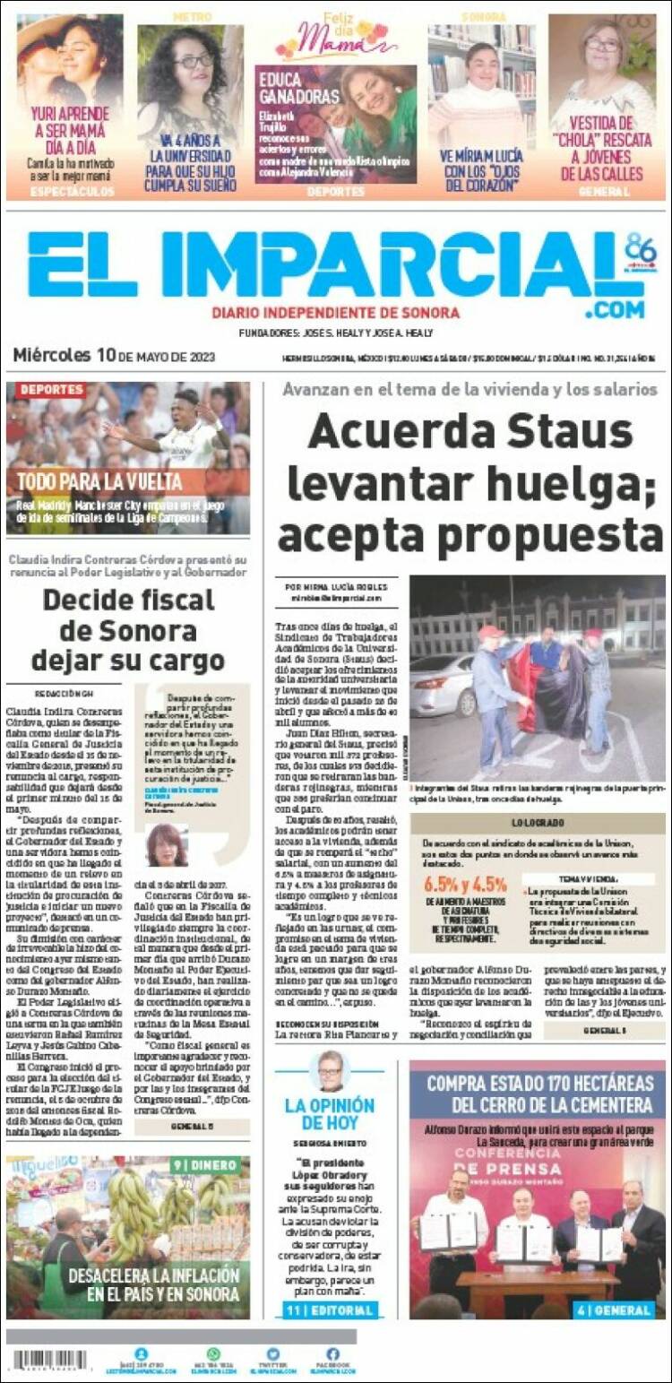 Portada de El Imparcial (México)