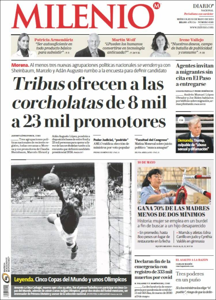 Portada de Milenio (M&eacute;xico)