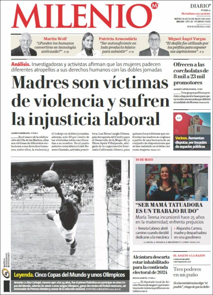 Portada de Milenio de Puebla (México)