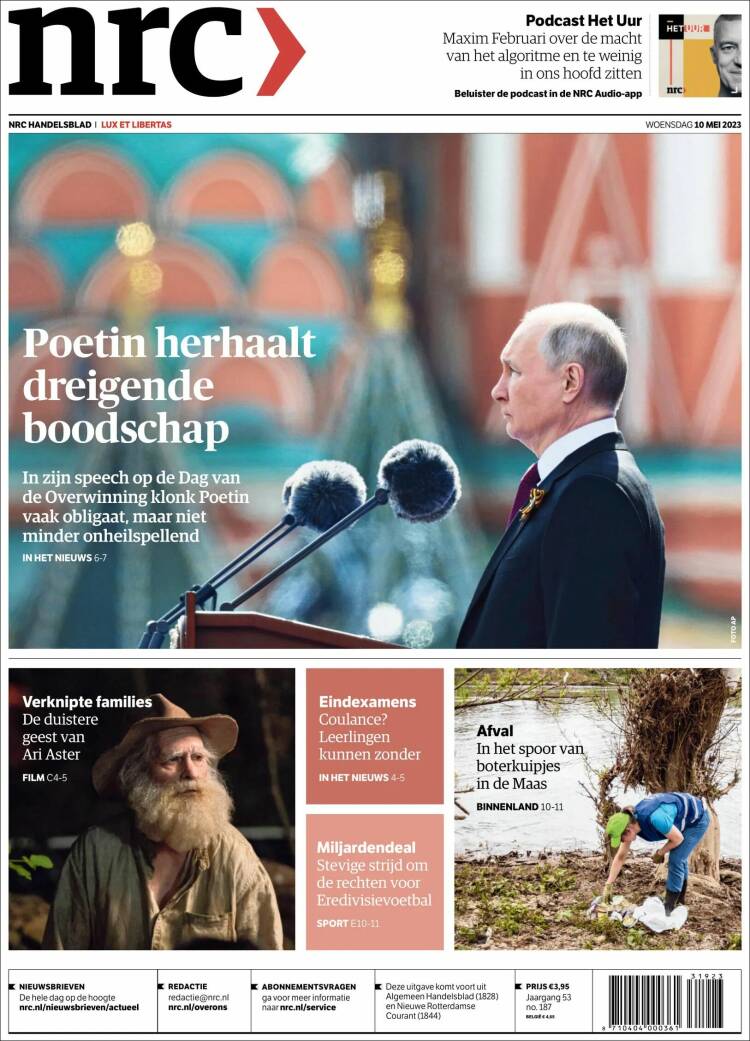 Portada de NRC Handelsblad (Pa&iacute;ses Bajos)