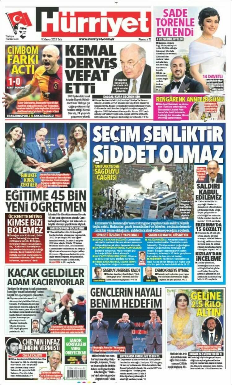 Portada de Hürriyet (Turqu&iacute;a)