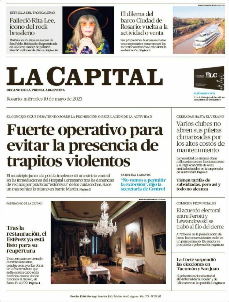 Portada de La Capital - Rosario (Argentina)