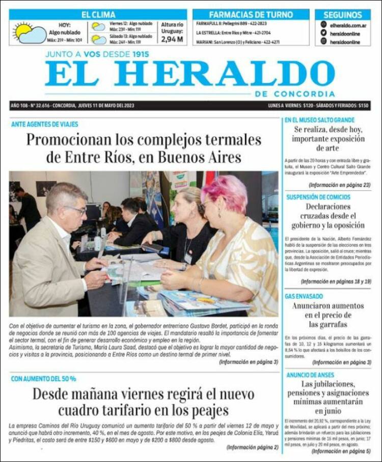 Portada de El Heraldo de Concordia (Argentina)