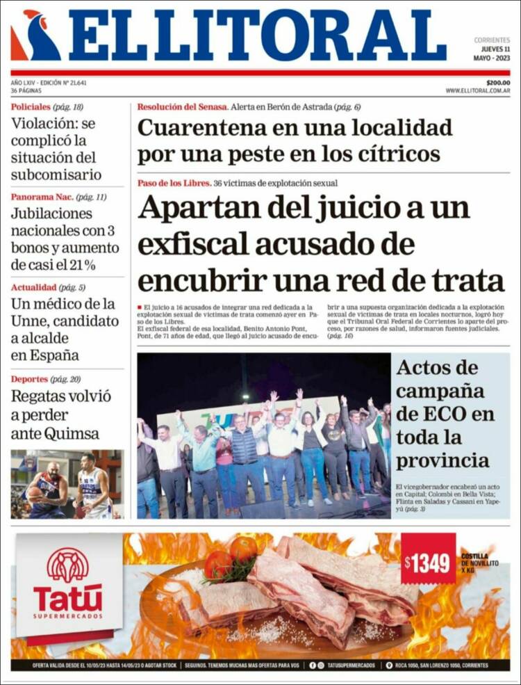 Portada de El Litoral Corrientes (Argentina)