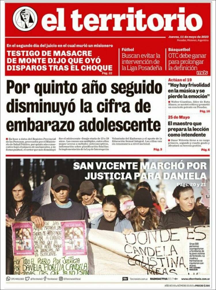 Portada de El Territorio (Argentina)