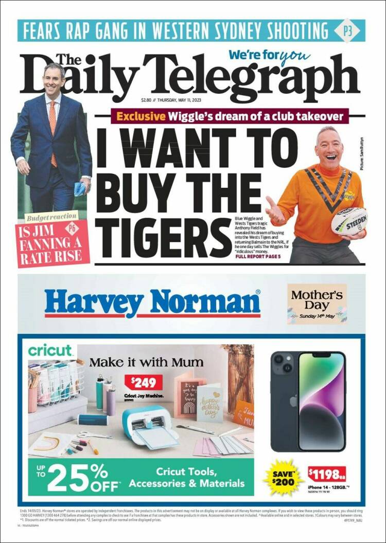 Portada de The Daily Telegraph (Australia)