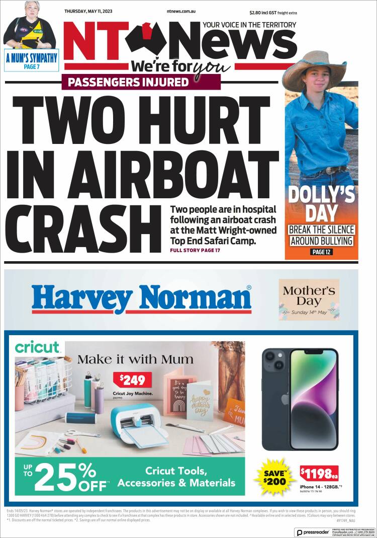 Portada de Northern Territory News (Australia)