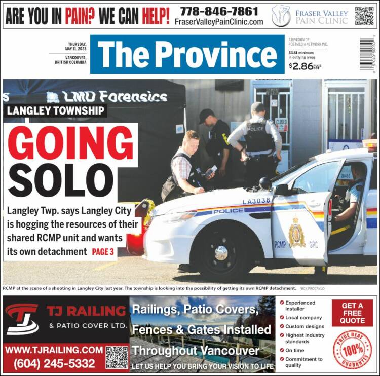 Portada de The Province (Canadá)