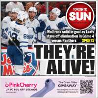 Portada de The Toronto Sun (Canadá)