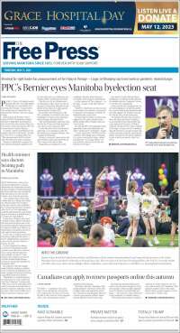 Portada de Winnipeg Free Press (Canadá)