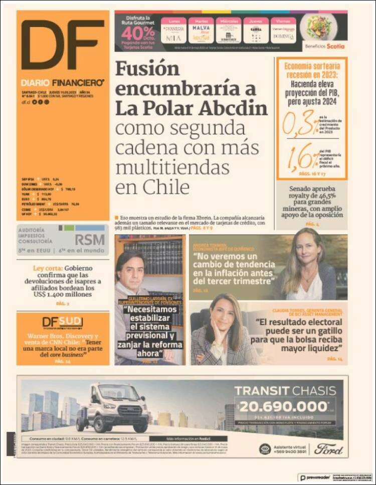 Portada de Diario Financiero (Chile)