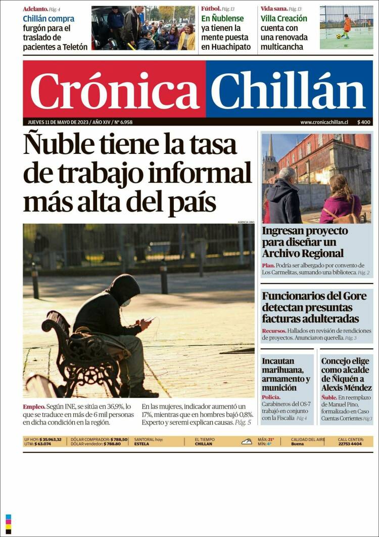 Portada de Crónica Chillán (Chile)