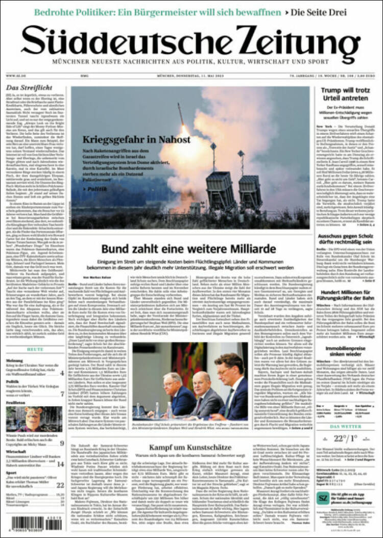 Portada de Sueddeutsche (Alemania)