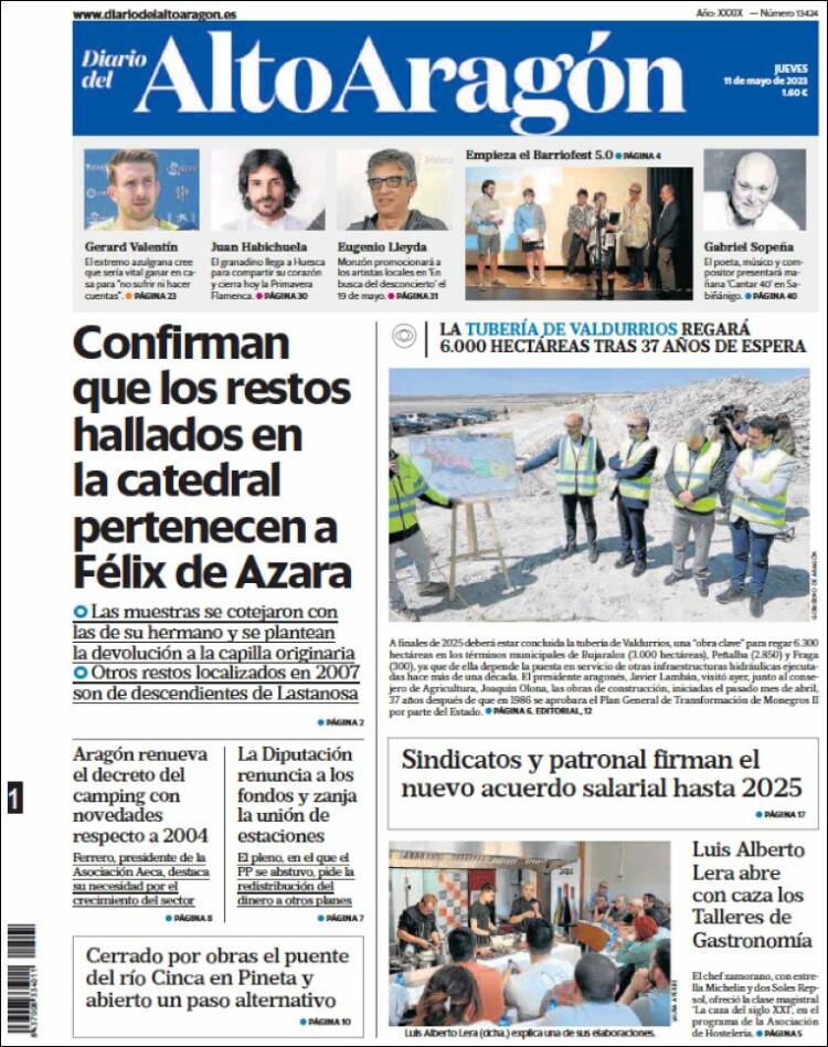 Portada de Diario del AltoAragón (España)