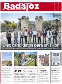 Portada de La Crónica de Badajoz (España)