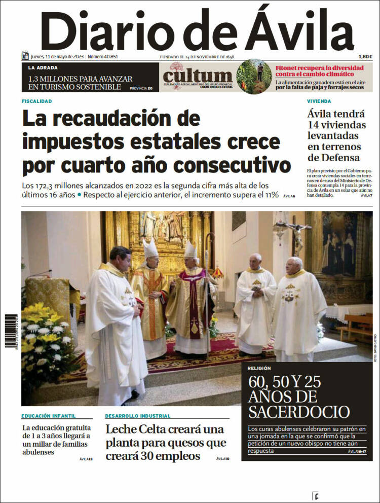 Portada de Diario de Ávila (España)