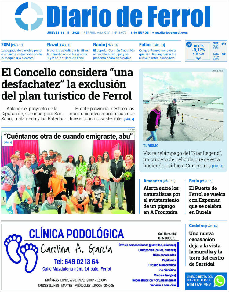 Portada de Diario de Ferrol (España)