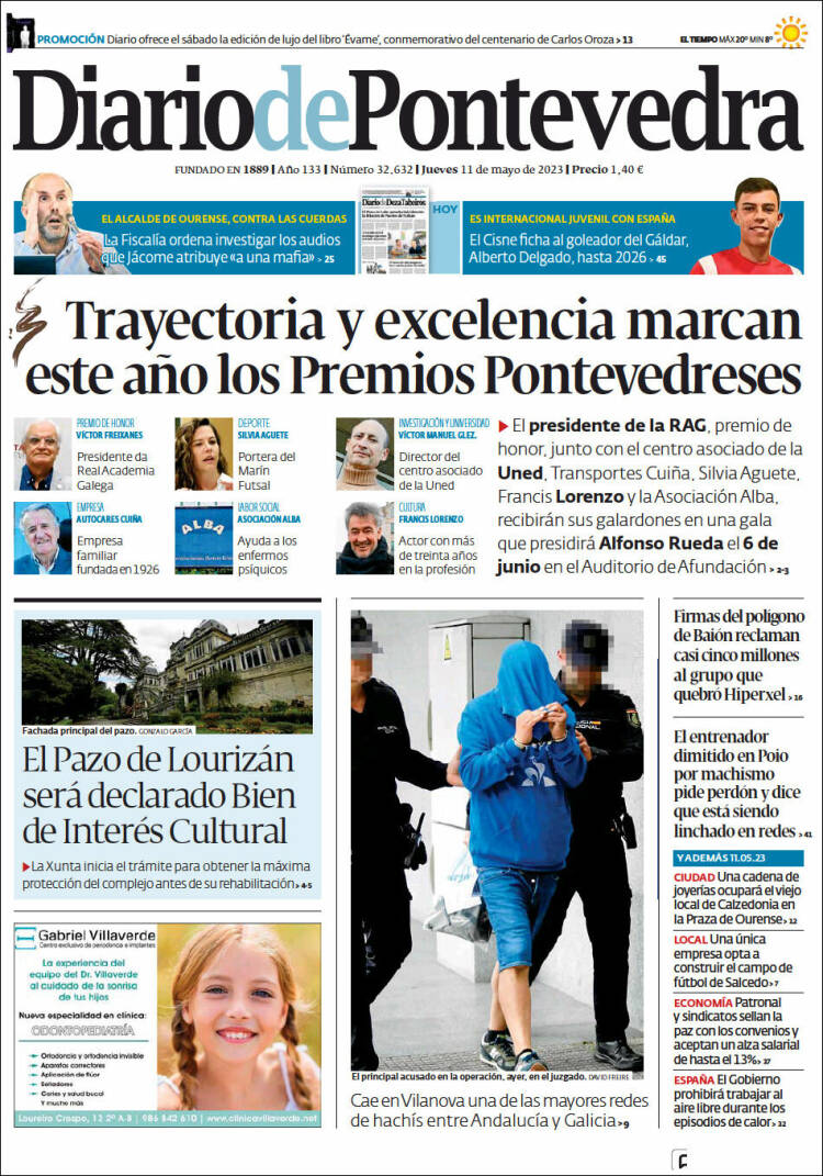 Portada de Diario de Pontevedra (España)