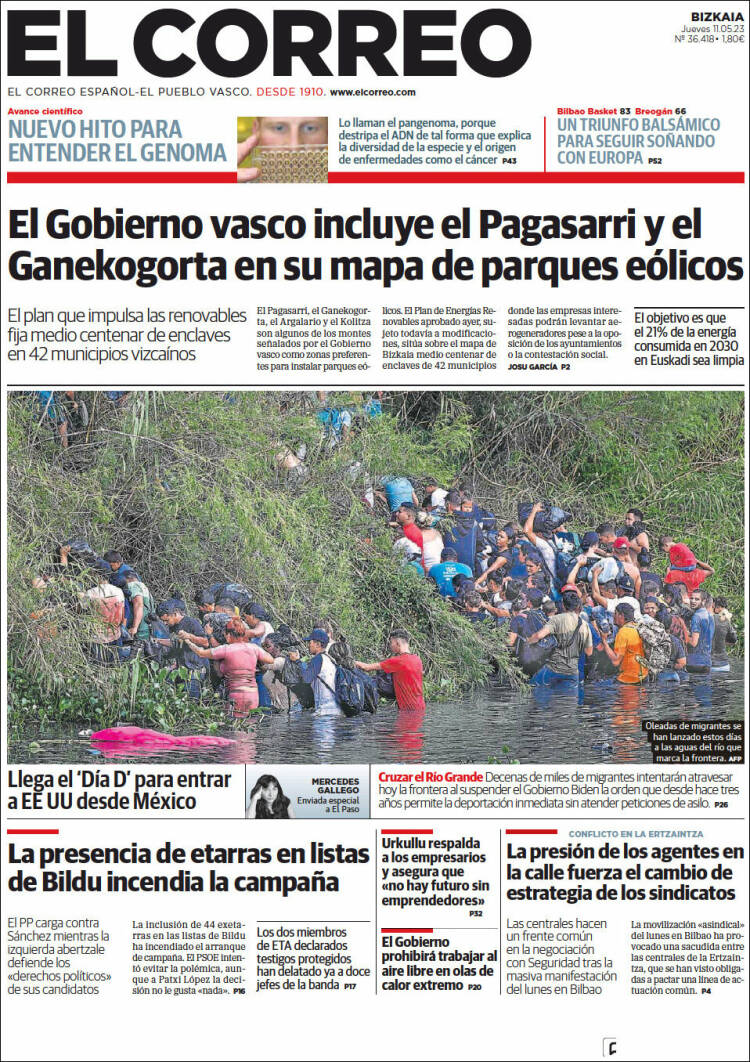 Portada de El Correo (España)