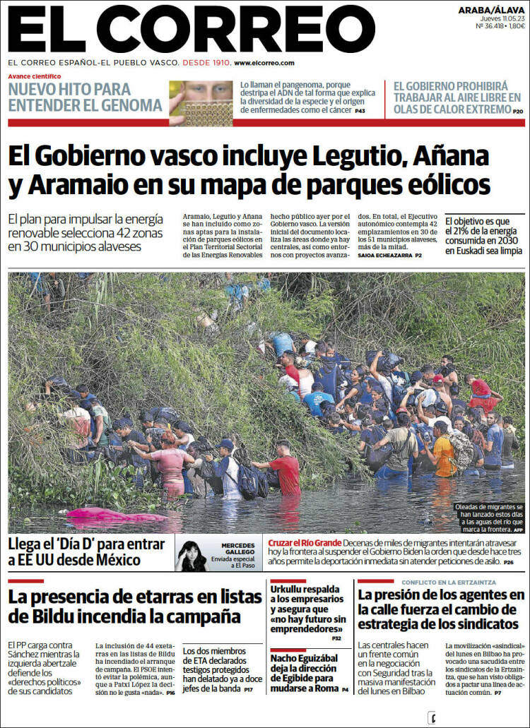 Portada de El Correo - Álava (España)