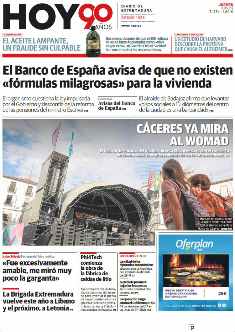 Portada de Hoy - Badajoz (España)