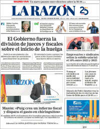 Portada de La Razón (España)