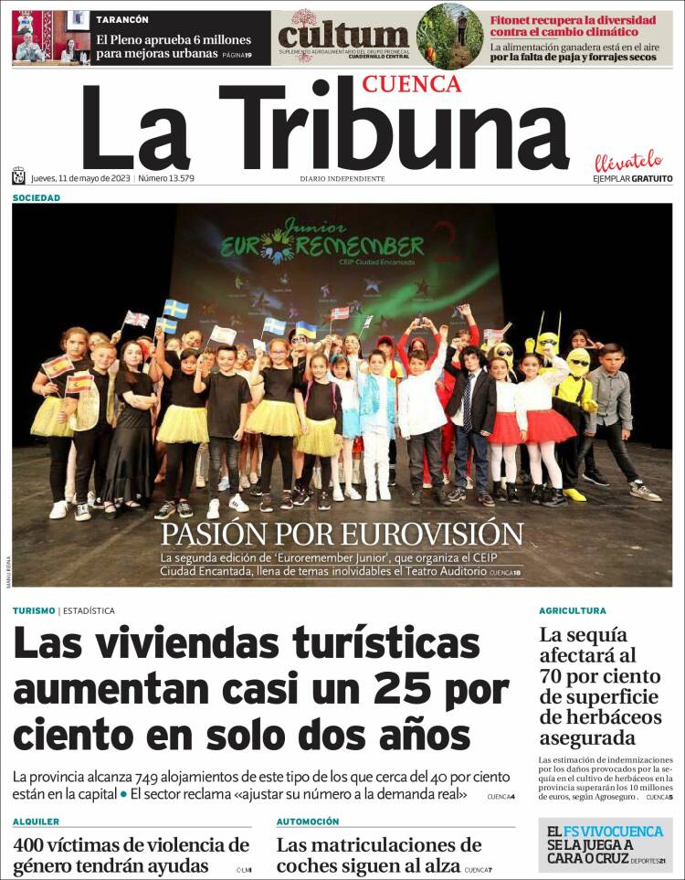 Portada de La Tribuna de Cuenca (España)