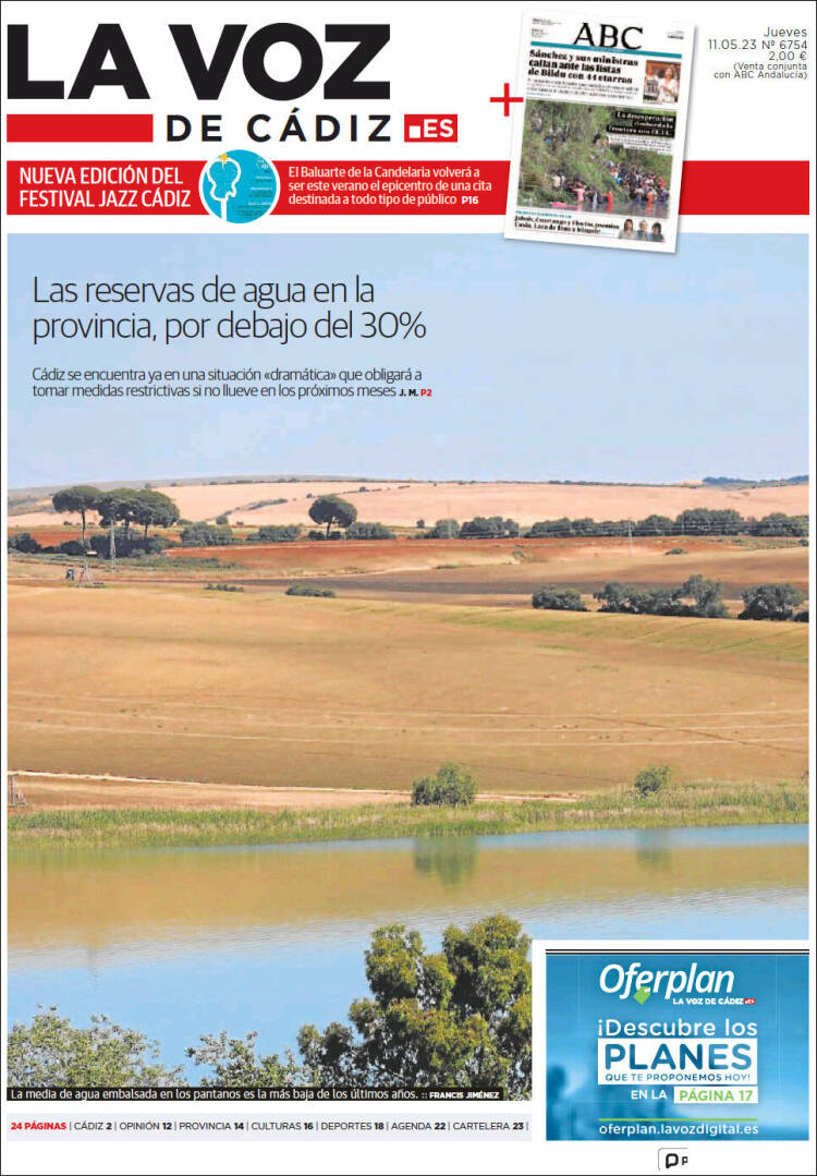 Portada de La Voz de Cádiz (España)