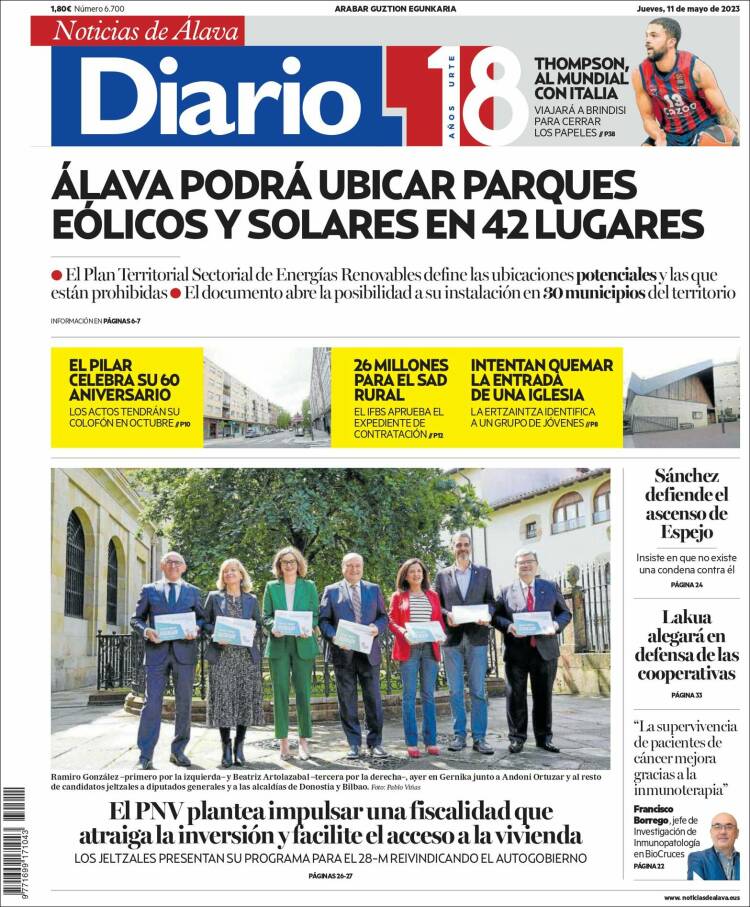 Portada de Noticias de Álava (España)