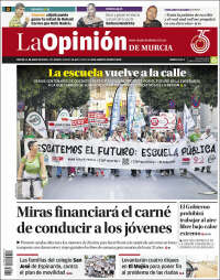 Portada de La Opinión de Murcia (España)