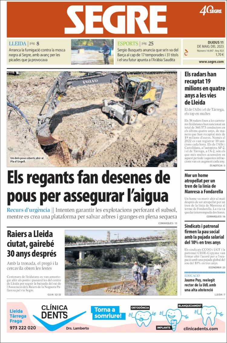 Portada de Segre (España)