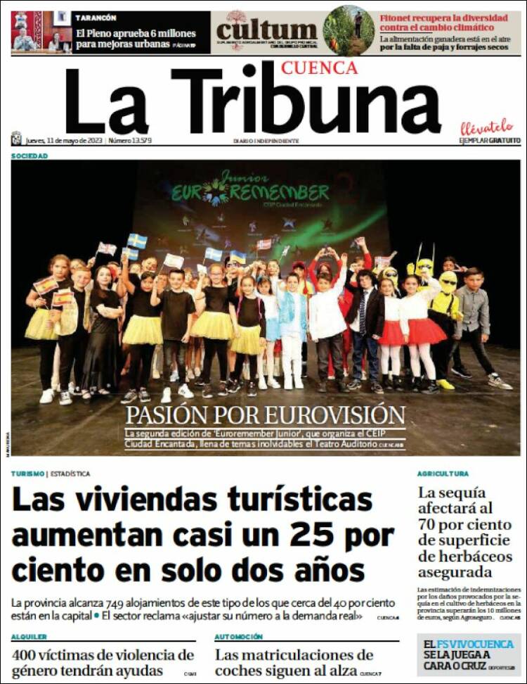 Portada de La Tribuna de Cuenca (España)