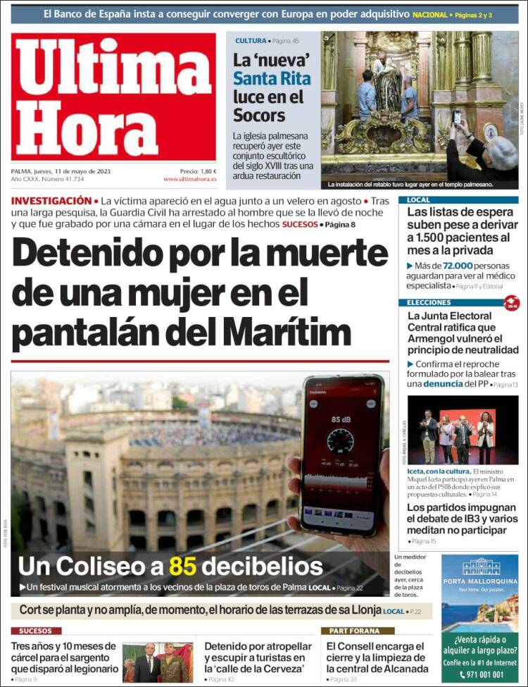 Portada de Última Hora (España)