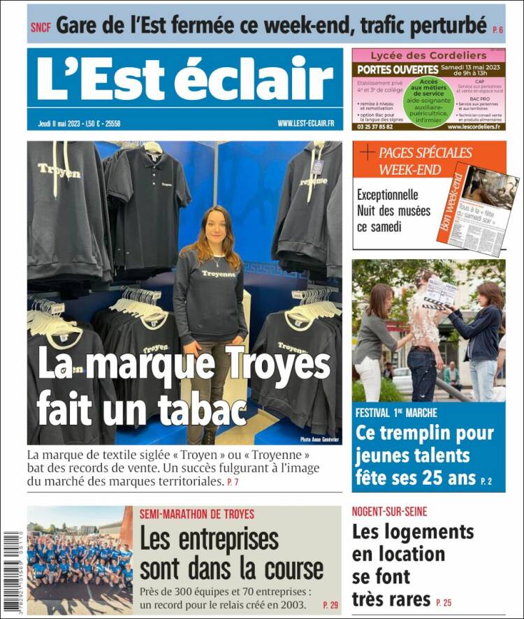 Portada de L'Est Eclair (Francia)