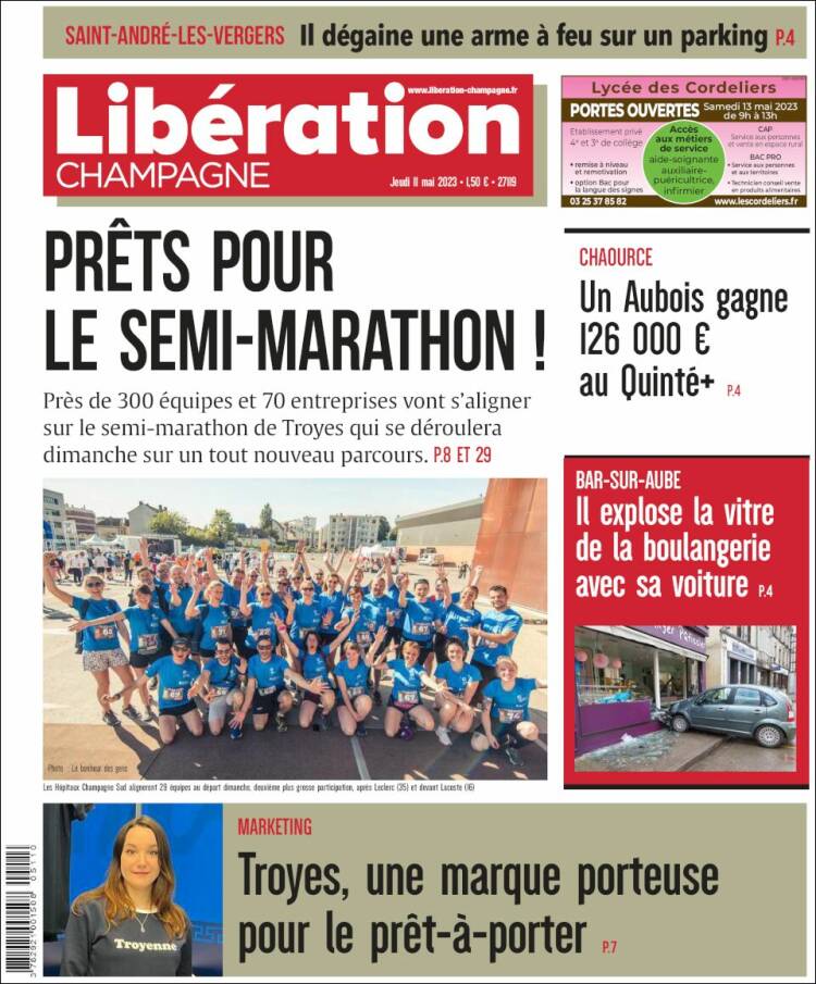 Portada de Libération Champagne (Francia)