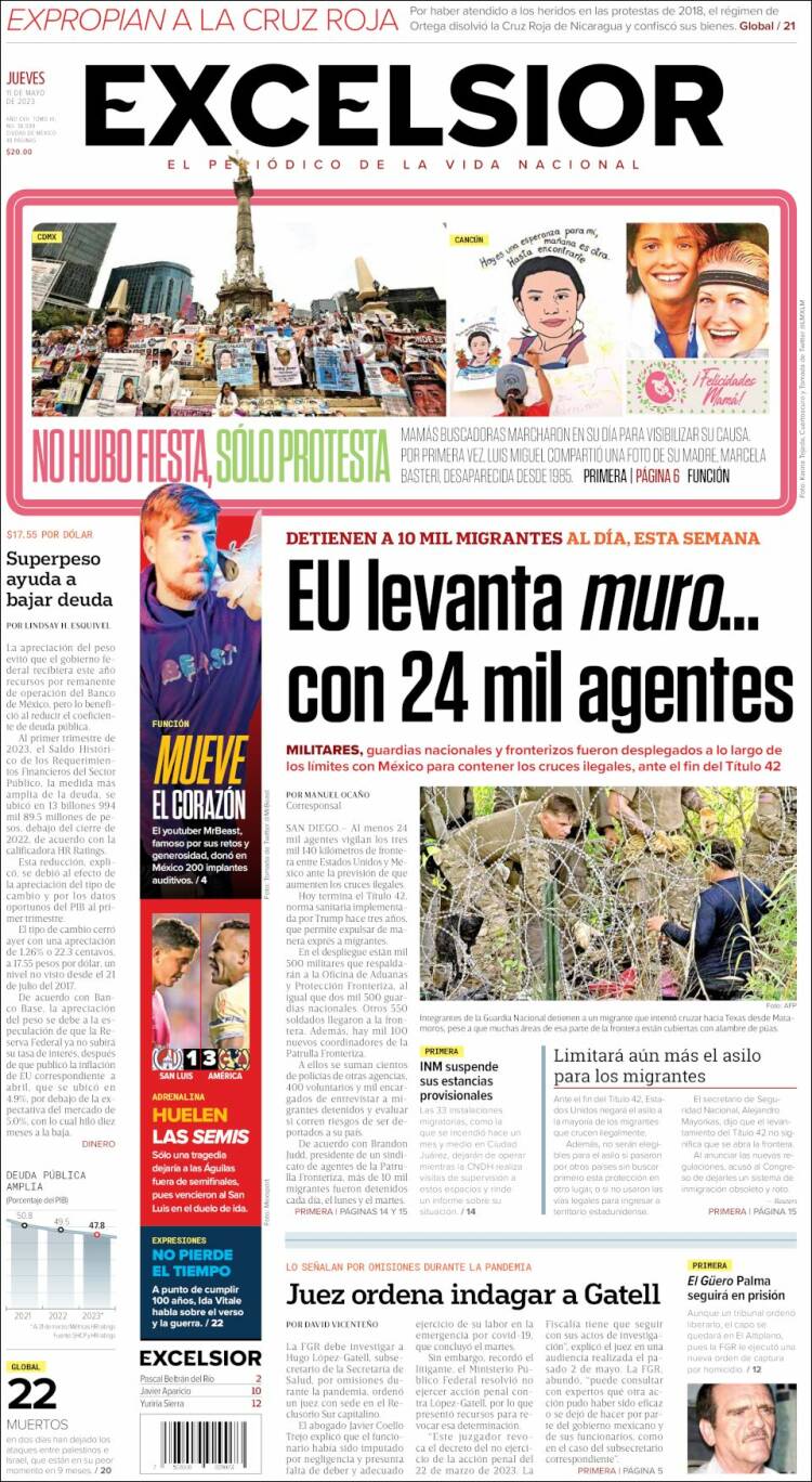 Portada de Excelsior (M&eacute;xico)