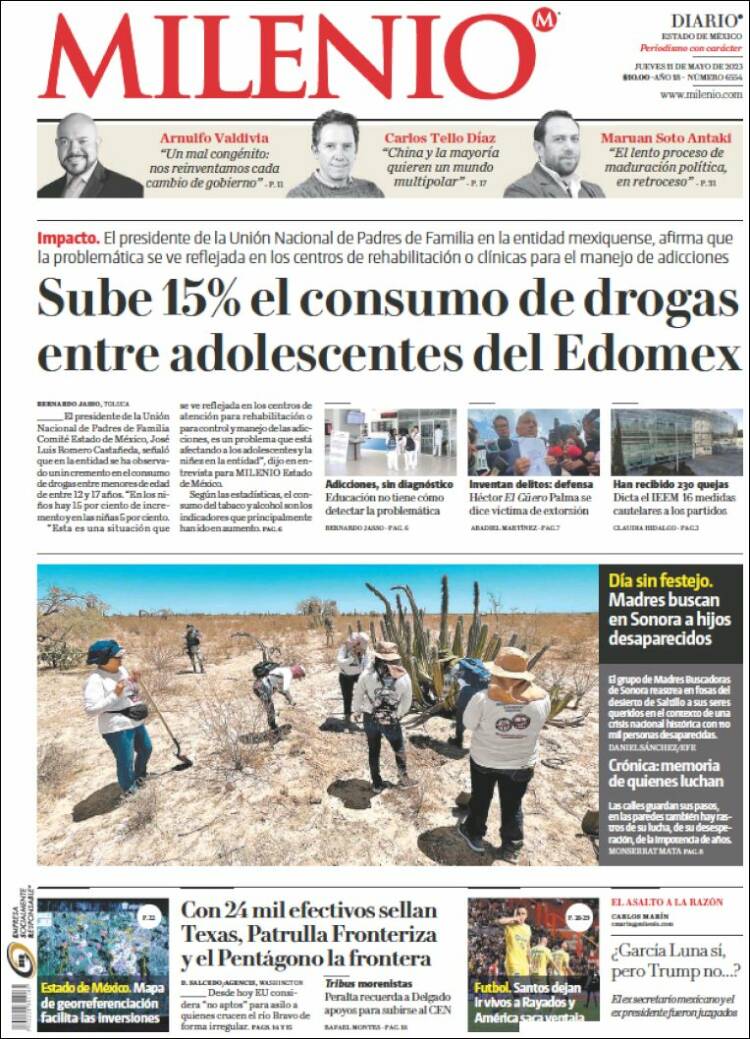 Portada de Milenio - Estado de México (M&eacute;xico)