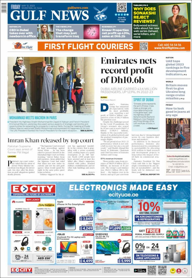 Portada de Gulf News (Asie-Pacifique)