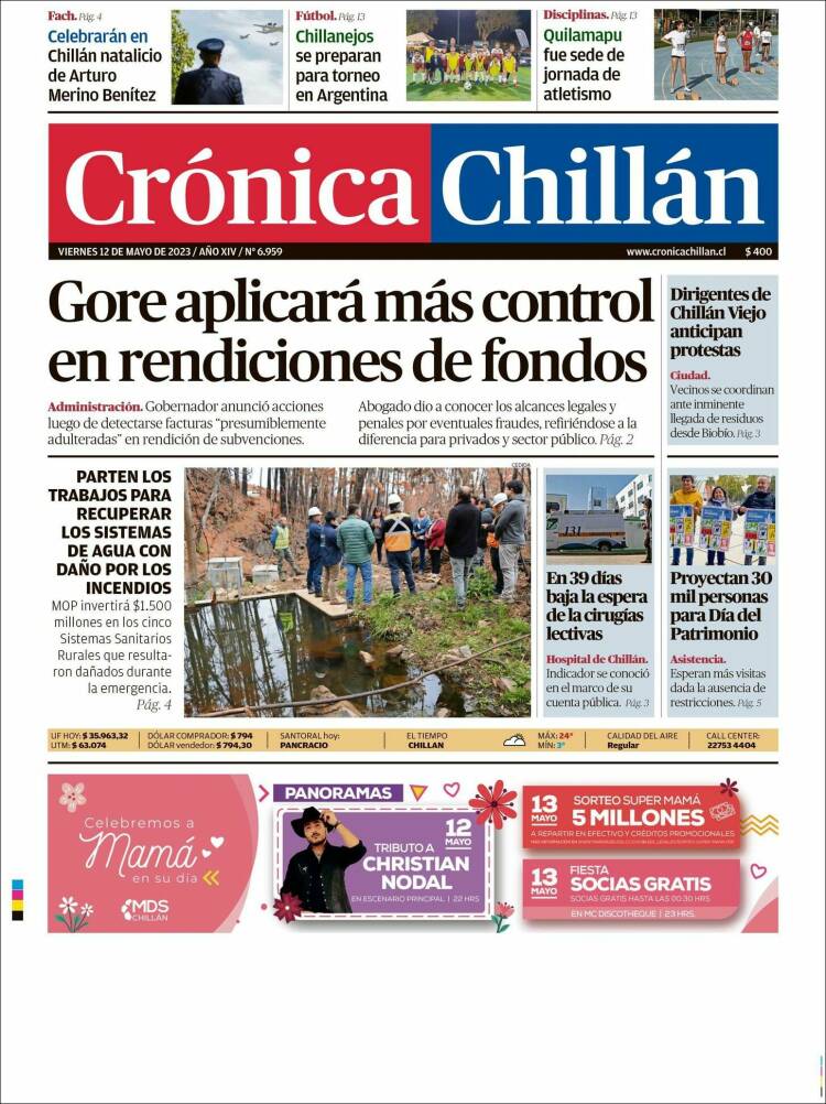 Portada de Crónica Chillán (Chile)